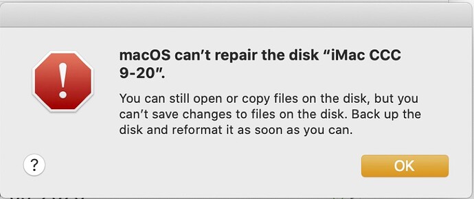 CCC disk 1 error