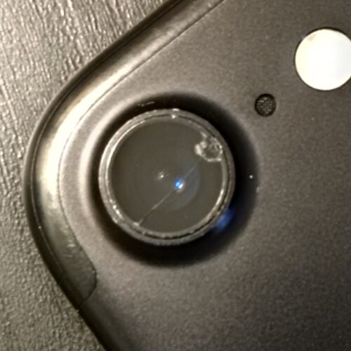 Cracked iPhone 7 lens.