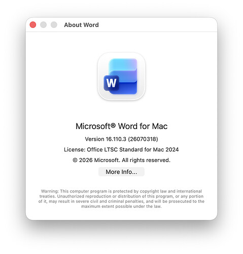 2026-07-14 Word 2024 for Mac About Dialog