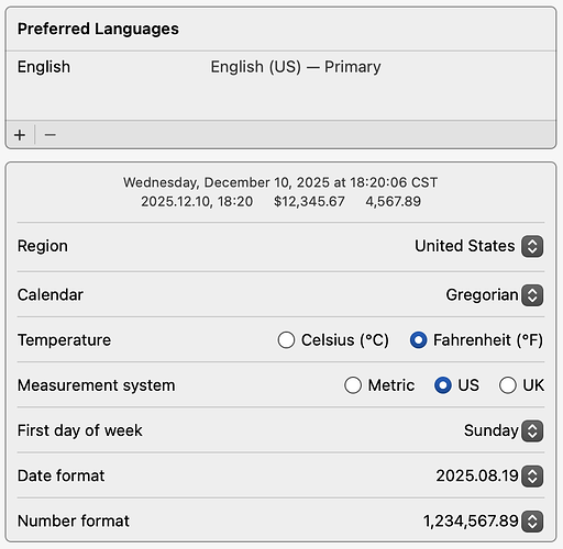MBA M1 System Settings
