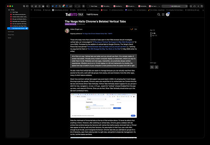 Safari with Vertical tabs