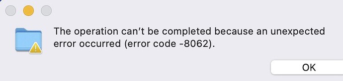 APPLE ERROR CODES # -8062