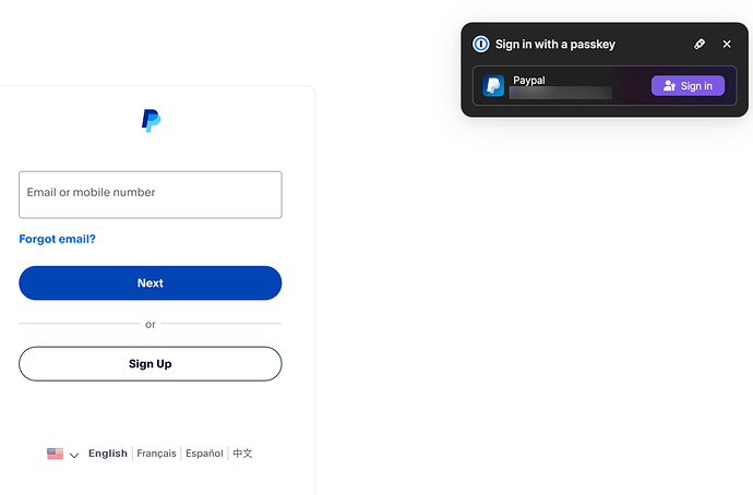 Passkey_PayPal_1Password