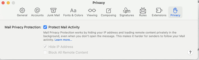 Sonoma privacy setting