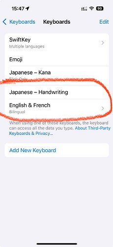 Keyboards List