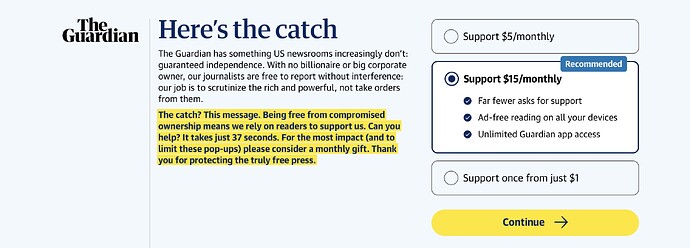 Guardian donation request