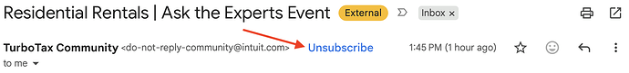 Example of Gmail-generated Unsubscribe