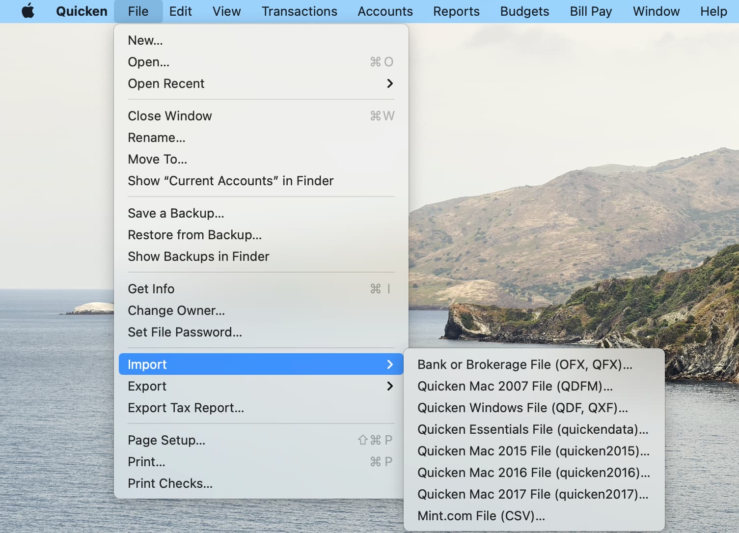 quicken for mac freezes