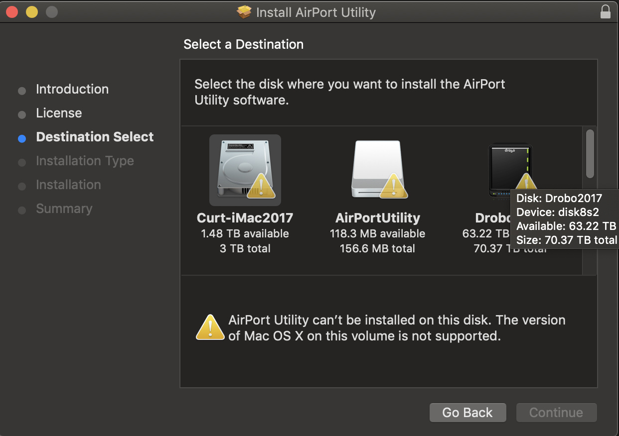 mac airport utility not working